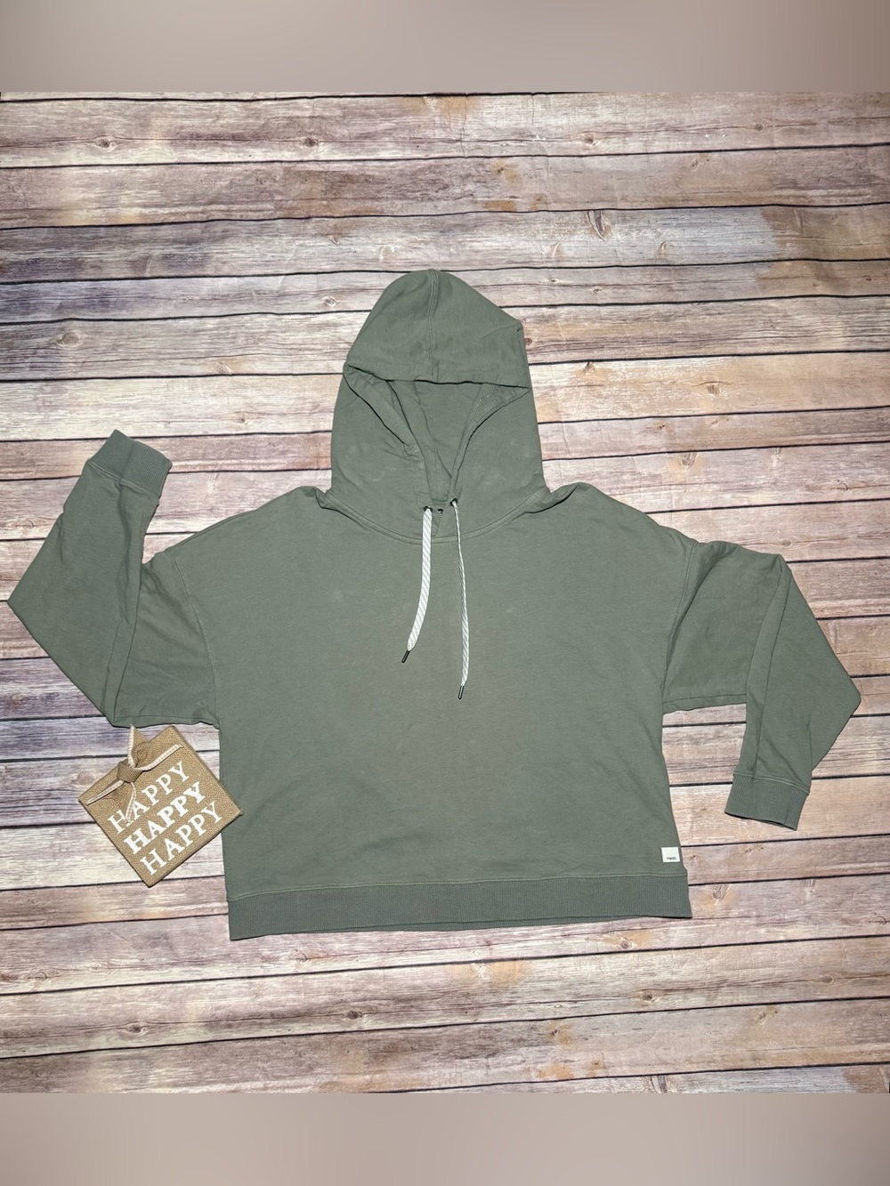 Vuori Women's Laguna Cropped Hoodie Sweatshirt Green Sz XL VW271